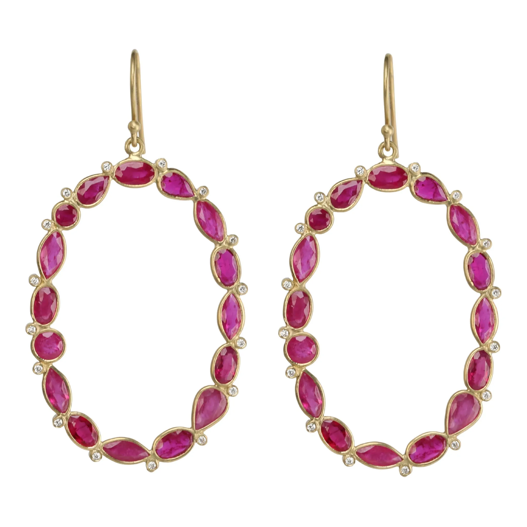Multi-Shape Ruby "Mix-It-Up" Earrings with Diamonds