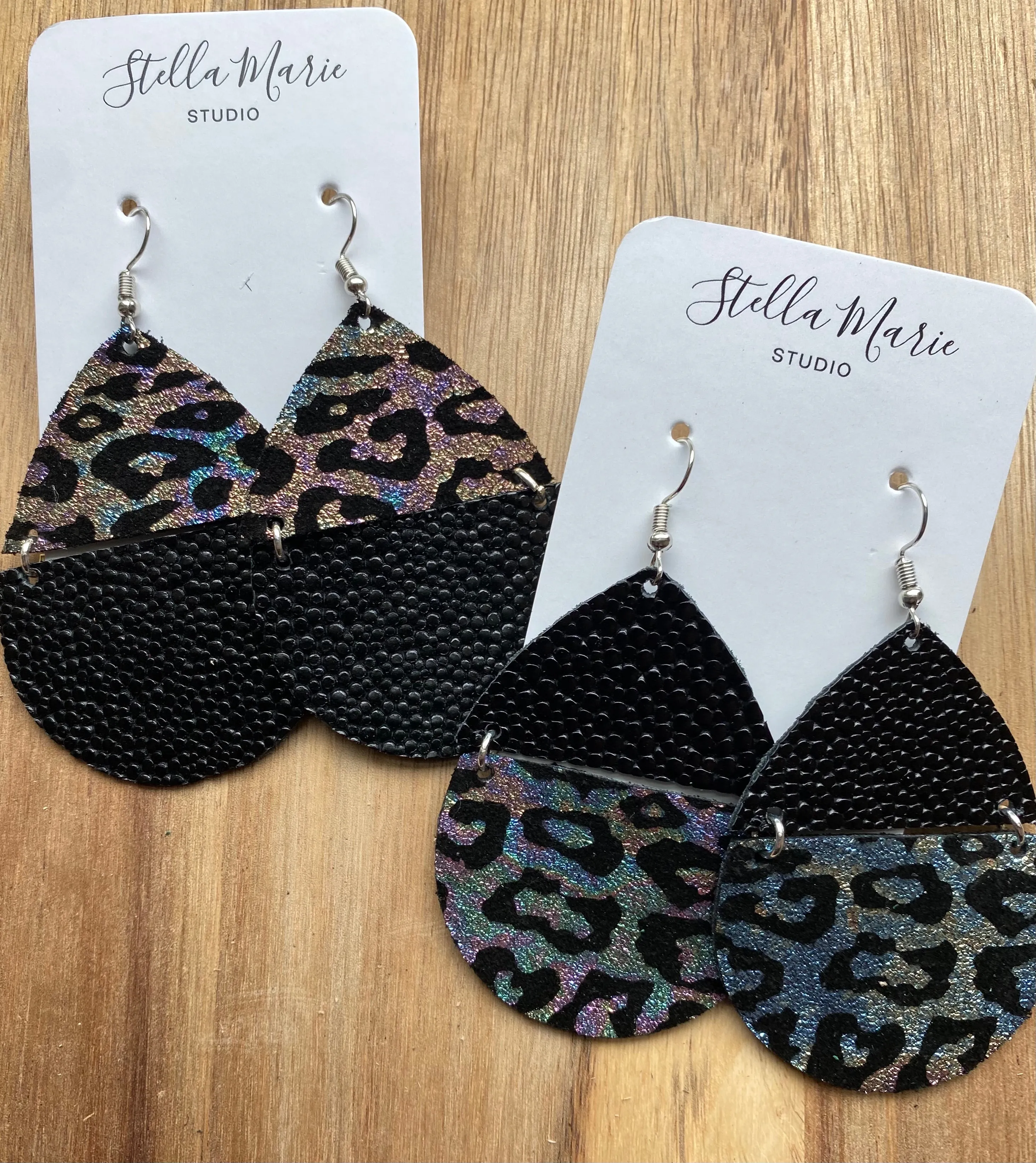MULTIPLE STYLES: Leather Teardrop Earrings
