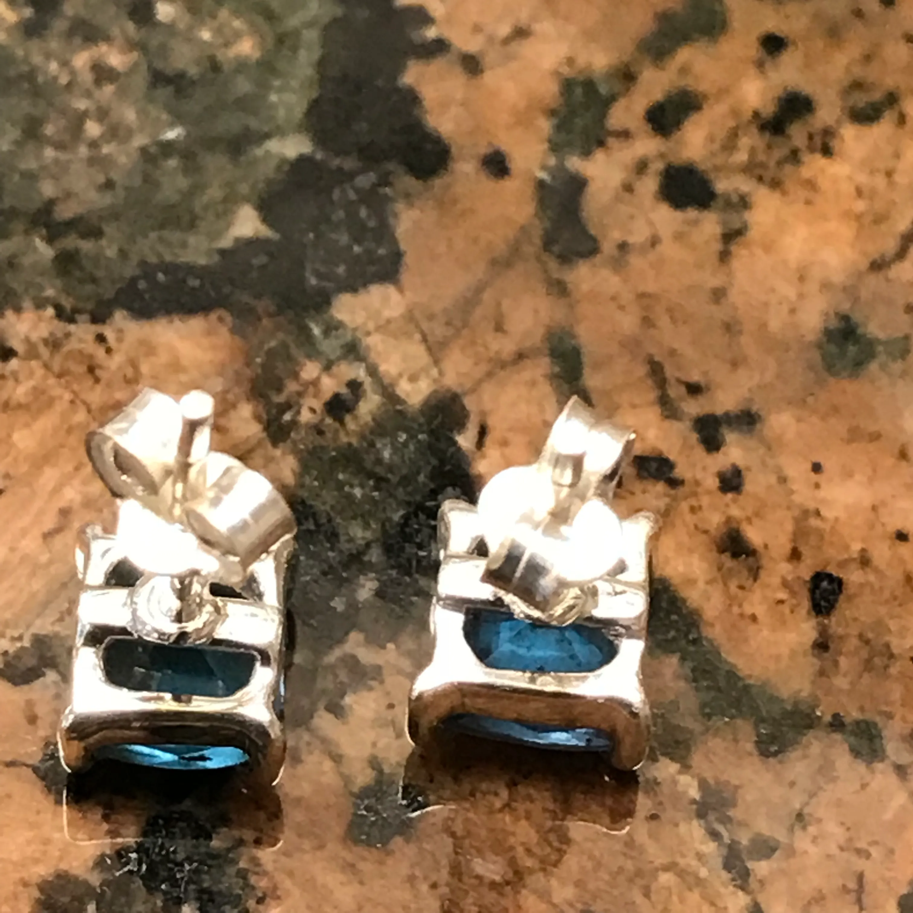 Natural 2.5ct Iolite 925 Solid Sterling Silver Stud Earrings 6mm