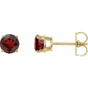 Natural Garnet Stud Earrings