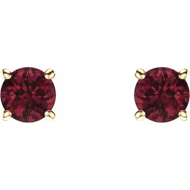 Natural Garnet Stud Earrings