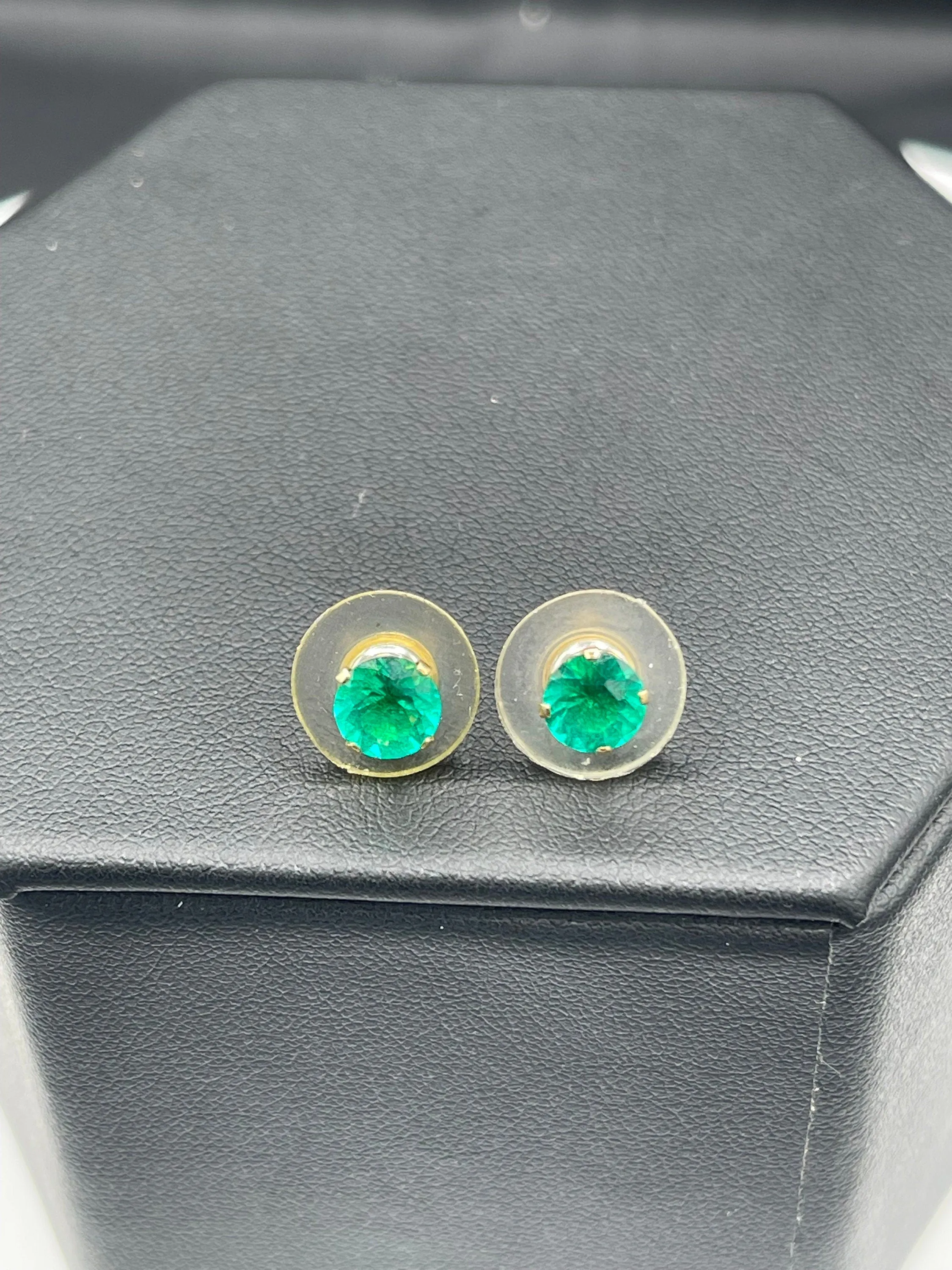 Natural Green Quartz 14k Yellow Gold Earrings