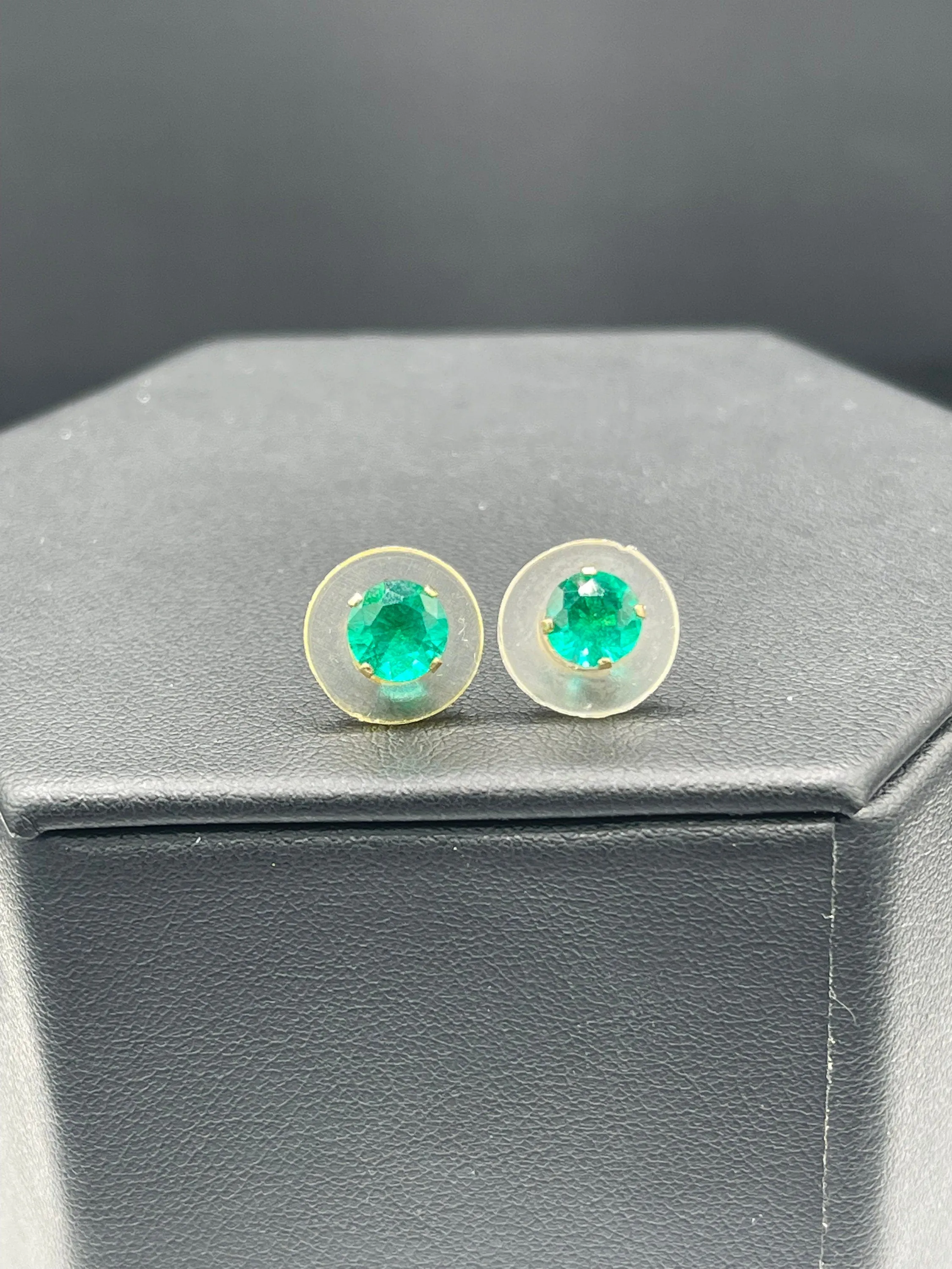 Natural Green Quartz 14k Yellow Gold Earrings