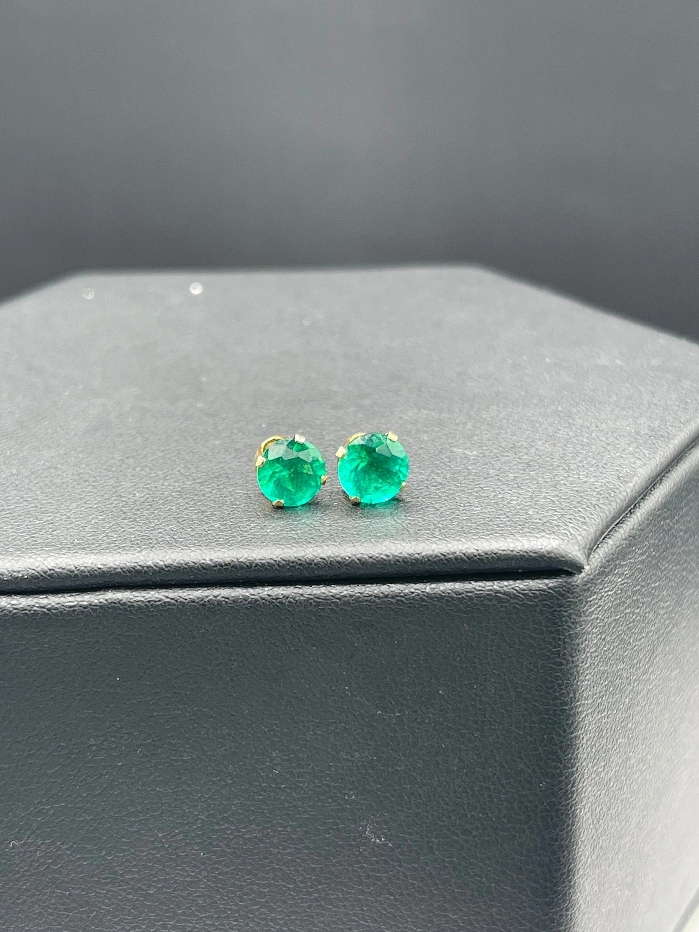 Natural Green Quartz 14k Yellow Gold Earrings