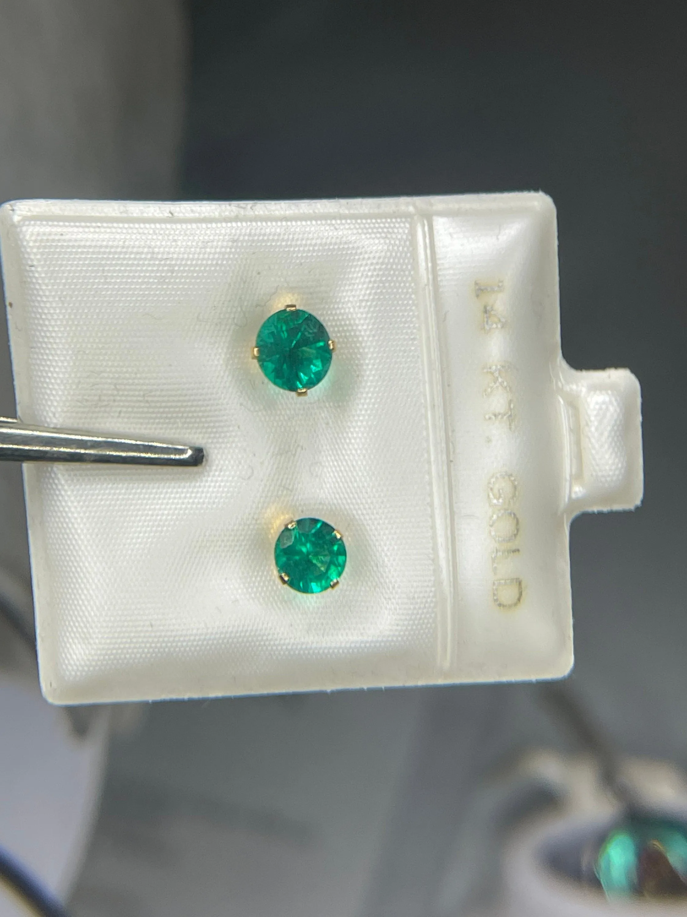 Natural Green Quartz 14k Yellow Gold Earrings