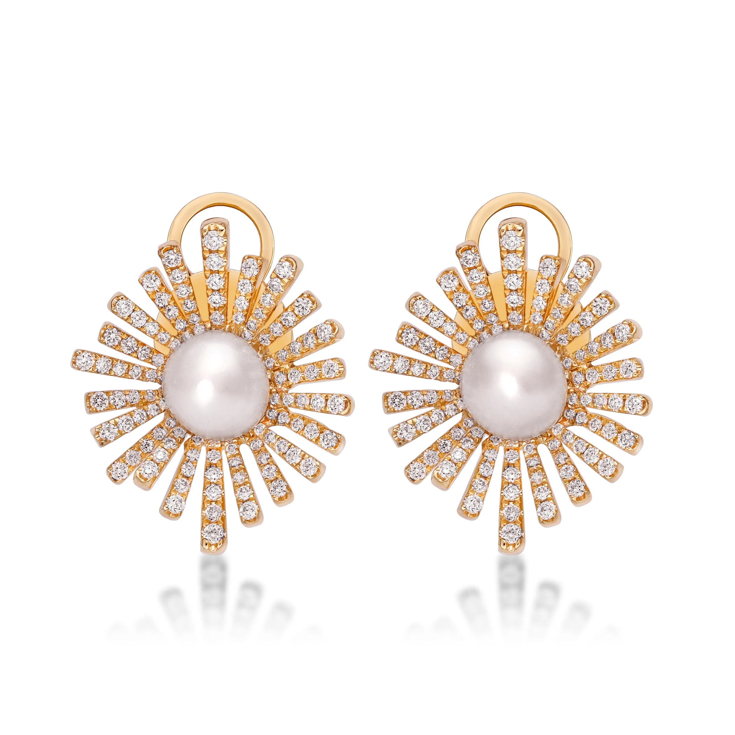 Natural Pearl Diamond Earrings