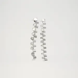 NEW! Long Wavy Sterling Silver Earrings by Rina Young