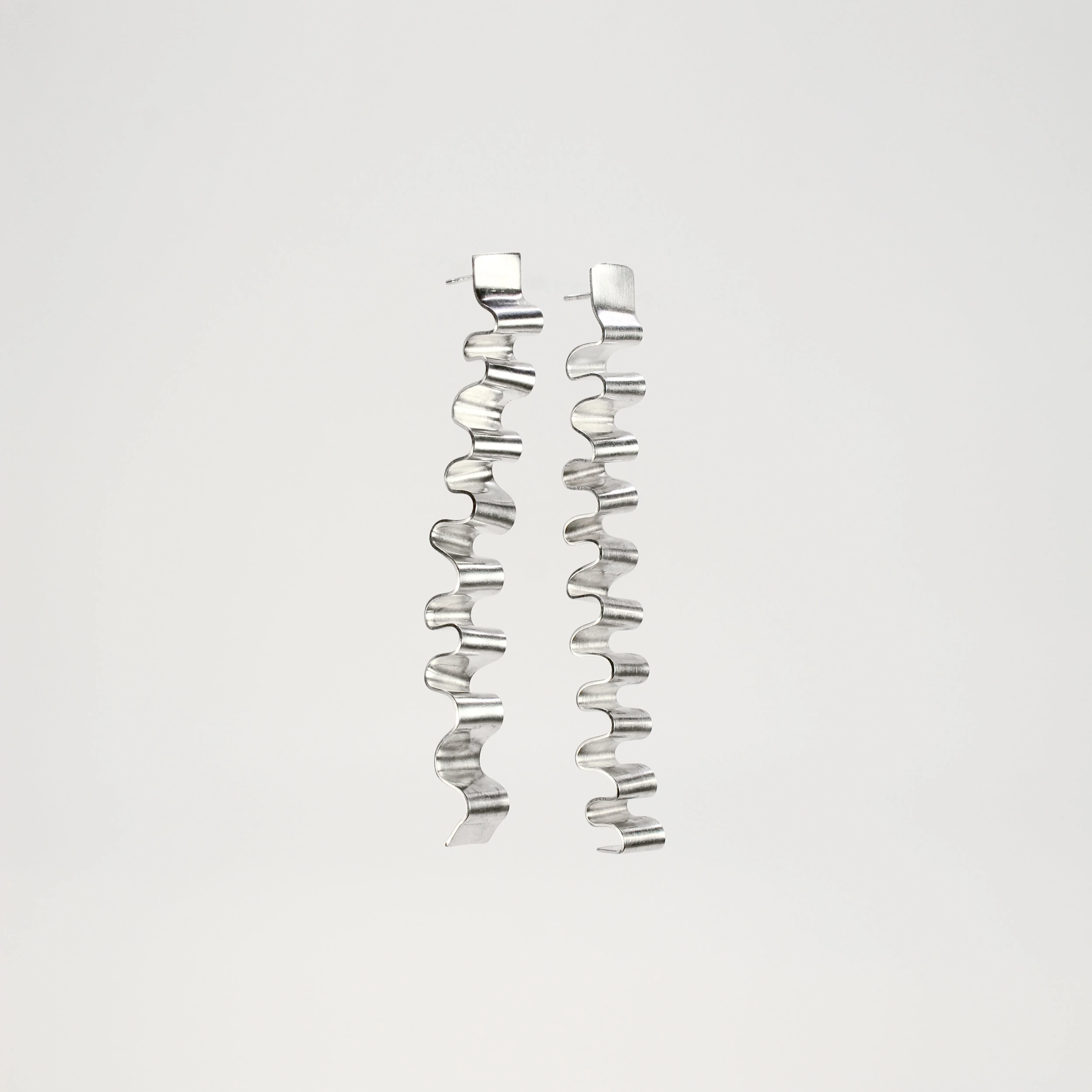 NEW! Long Wavy Sterling Silver Earrings by Rina Young