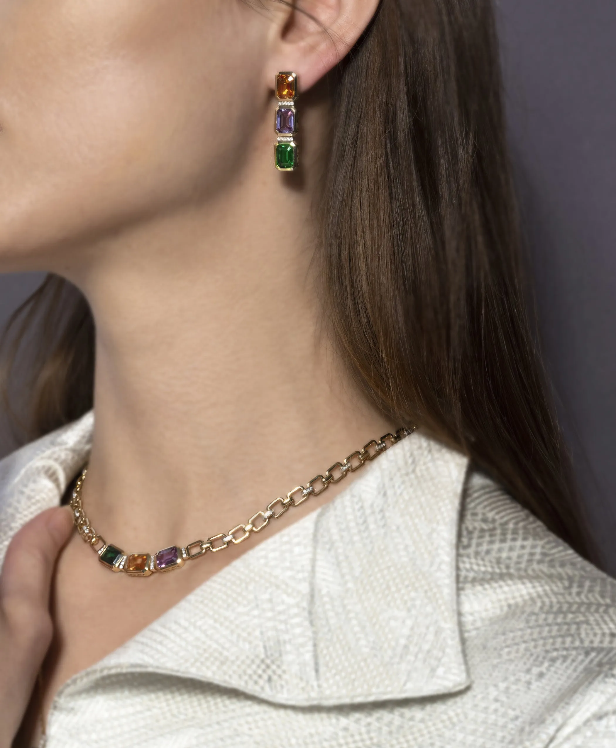 Nexus Trio Drop Precious Earrings