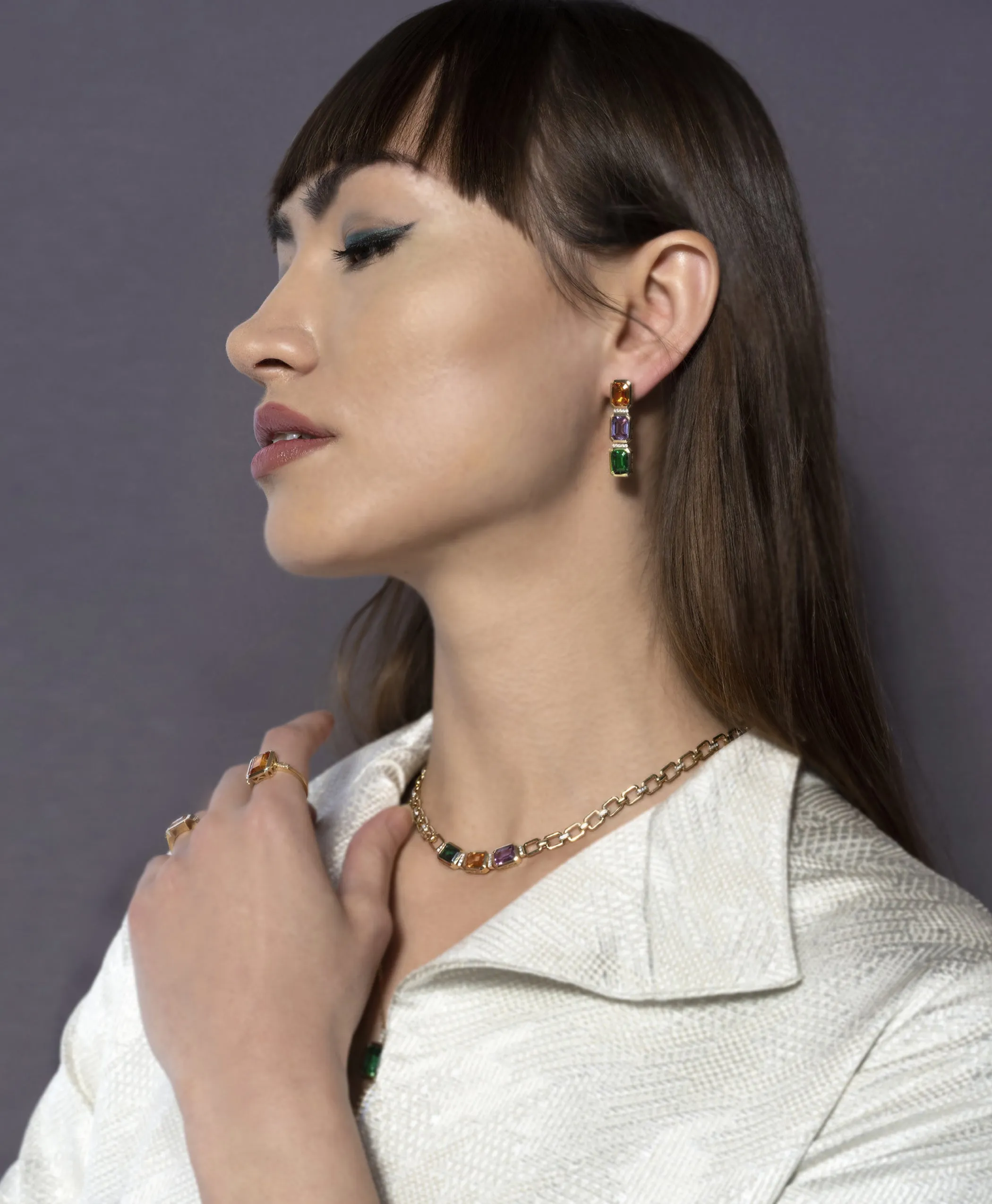 Nexus Trio Drop Precious Earrings