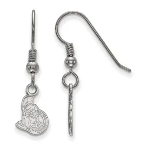 NHL Licensed Sterling Silver Rhodium Plated Ottawa Senators  Dangle Earrings