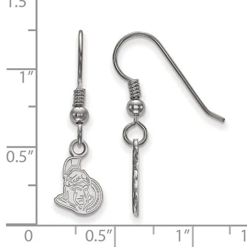 NHL Licensed Sterling Silver Rhodium Plated Ottawa Senators  Dangle Earrings
