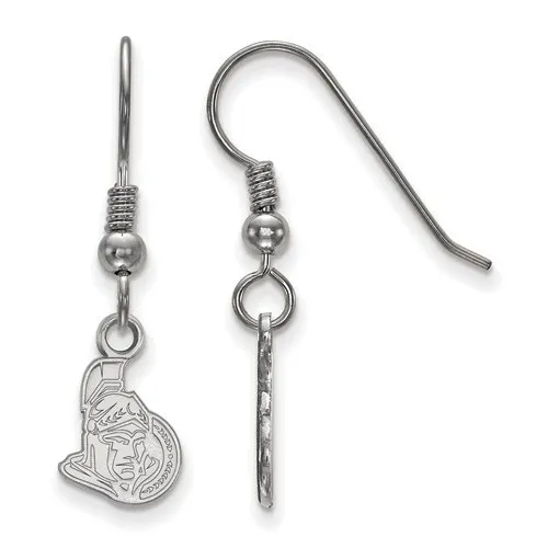 NHL Licensed Sterling Silver Rhodium Plated Ottawa Senators  Dangle Earrings