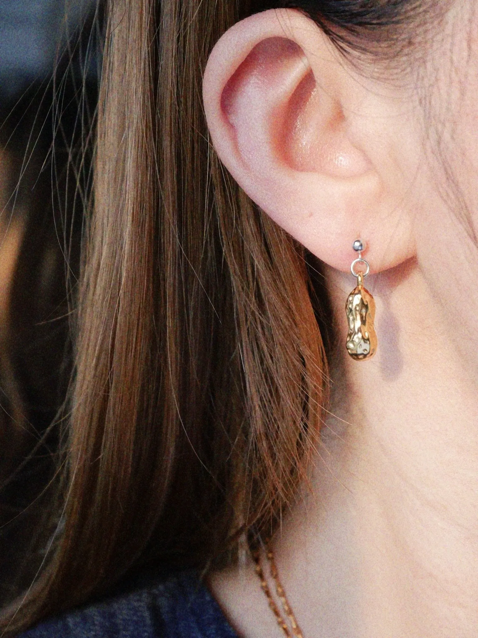 Niche Design 925 Silver Peanut Earrings