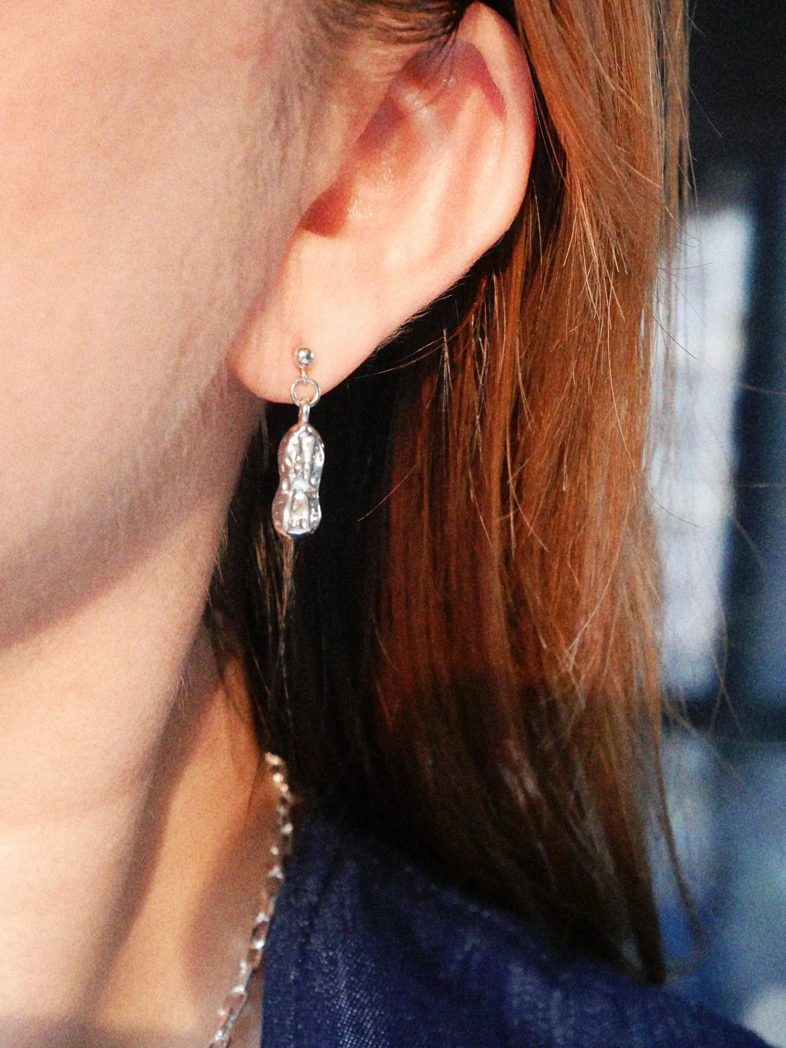Niche Design 925 Silver Peanut Earrings