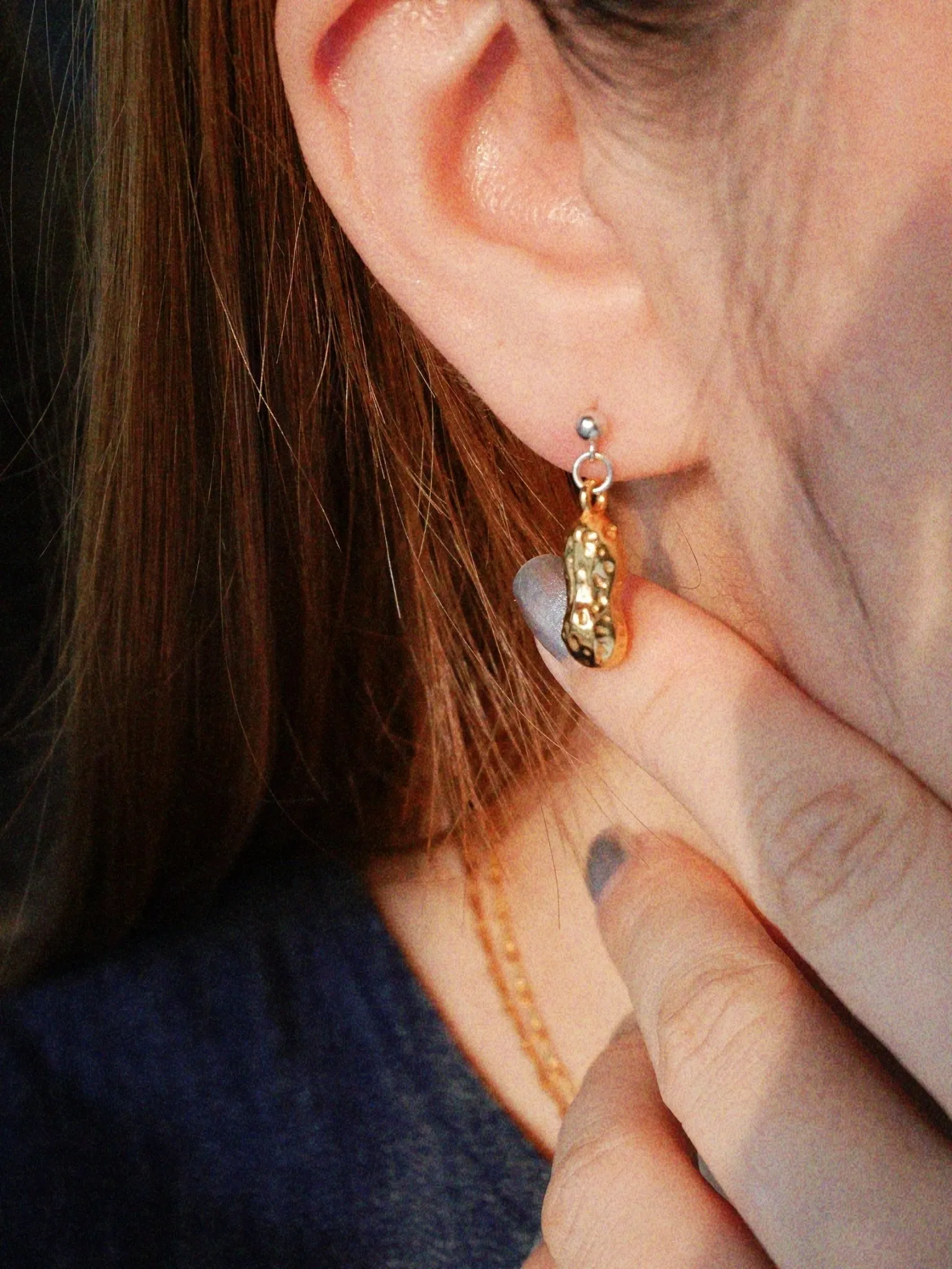Niche Design 925 Silver Peanut Earrings