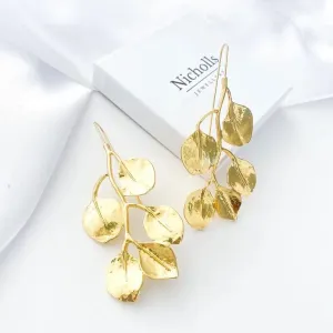 Nicholls Leaf Earrings-Gold