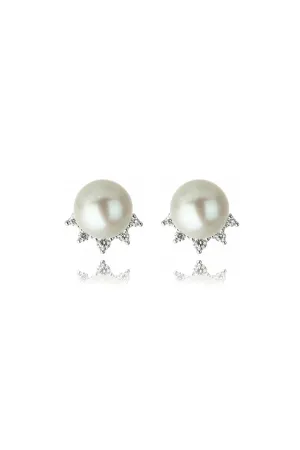 OCEANS COOGEE FRESHWATER PEARL EARRINGS SILVER