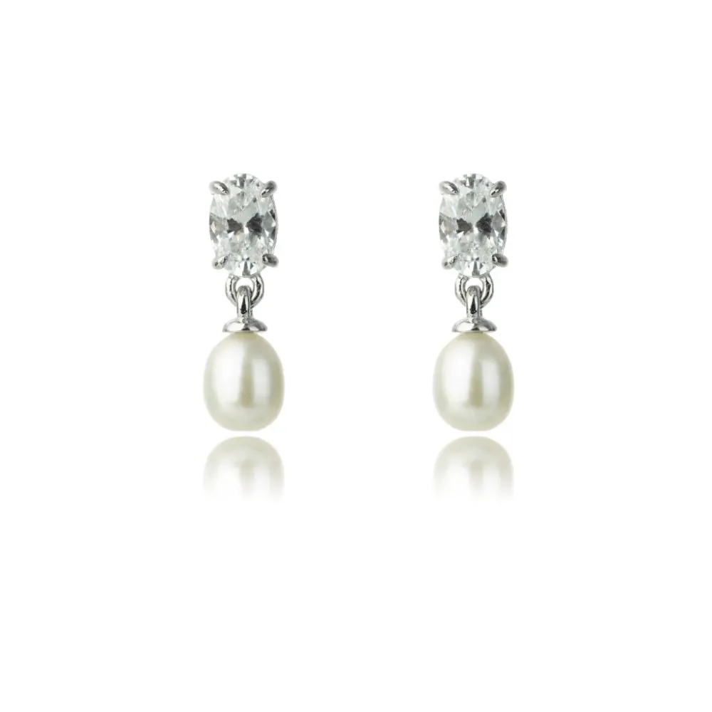 OCEANS WHITSUNDAYS FRESHWATER PEARL EARRINGS SILVER