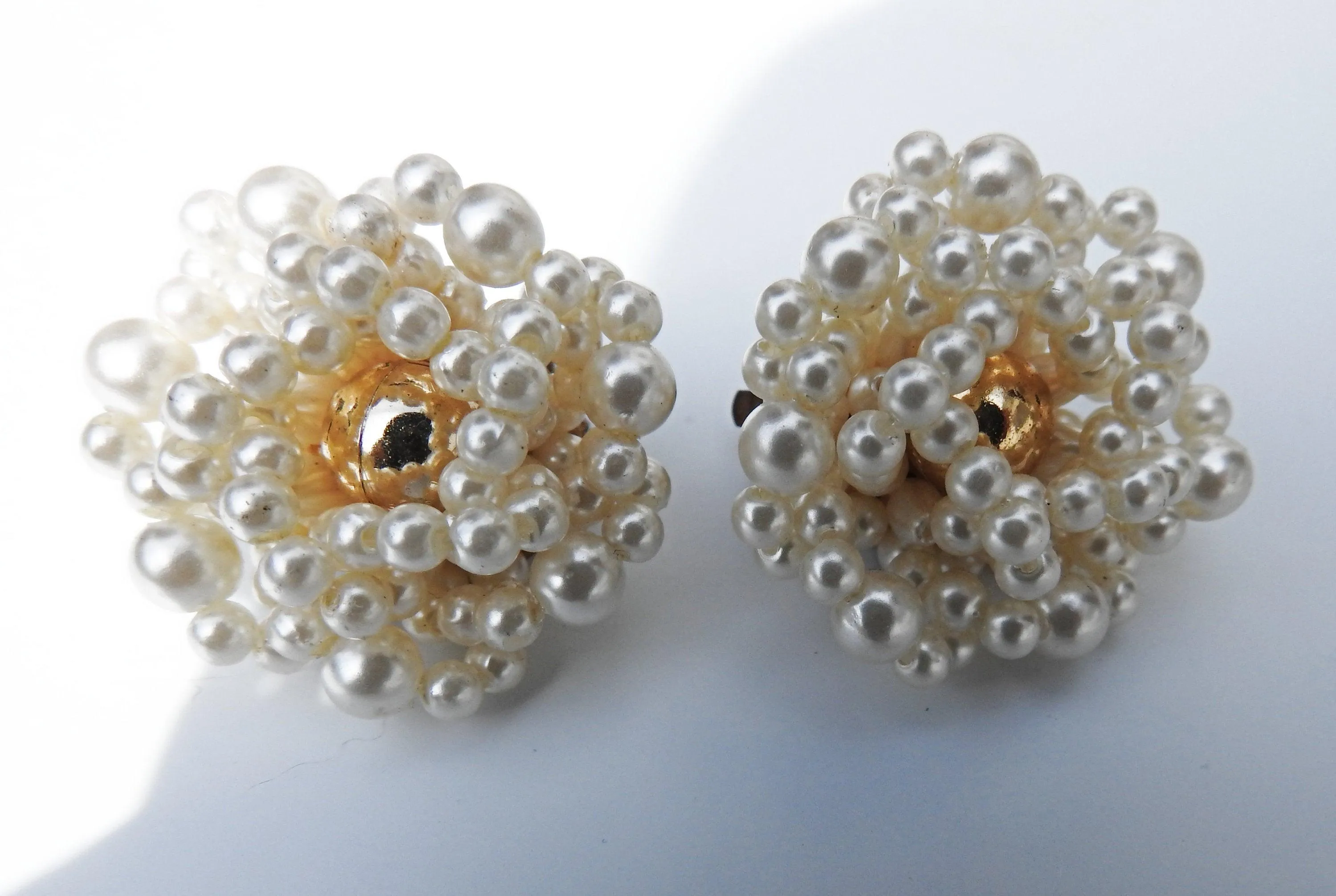 Old retro clip on earrings