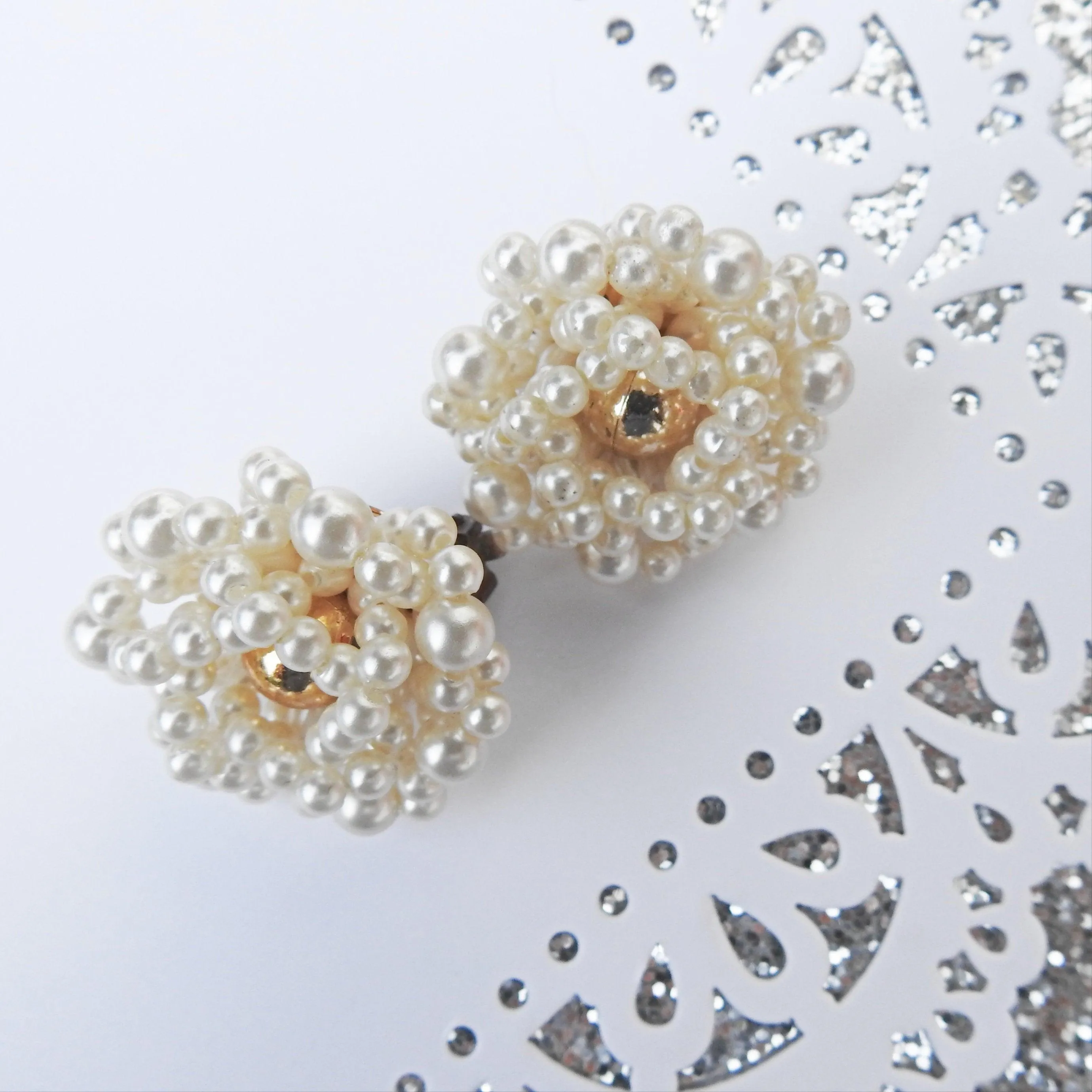 Old retro clip on earrings