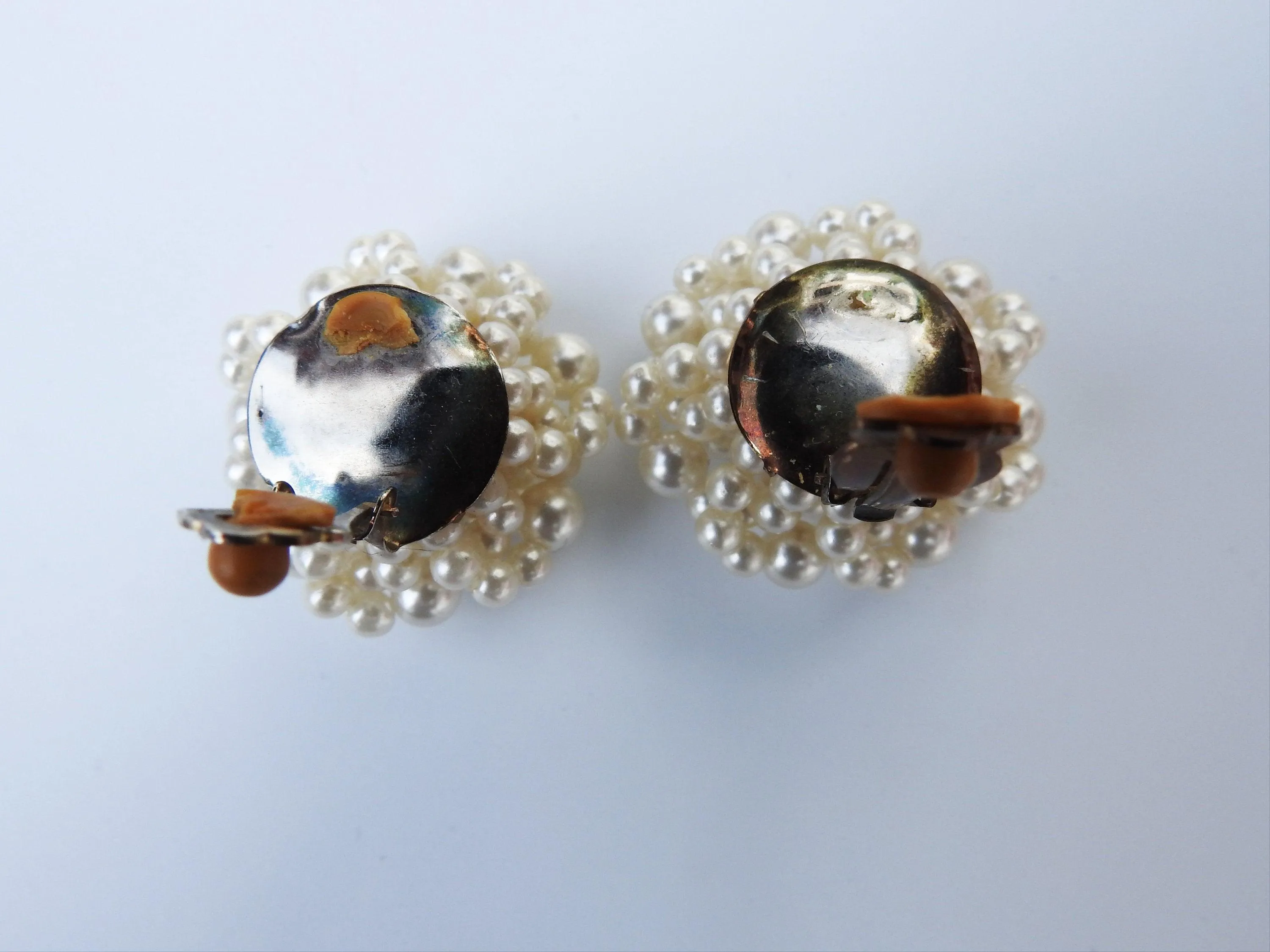 Old retro clip on earrings