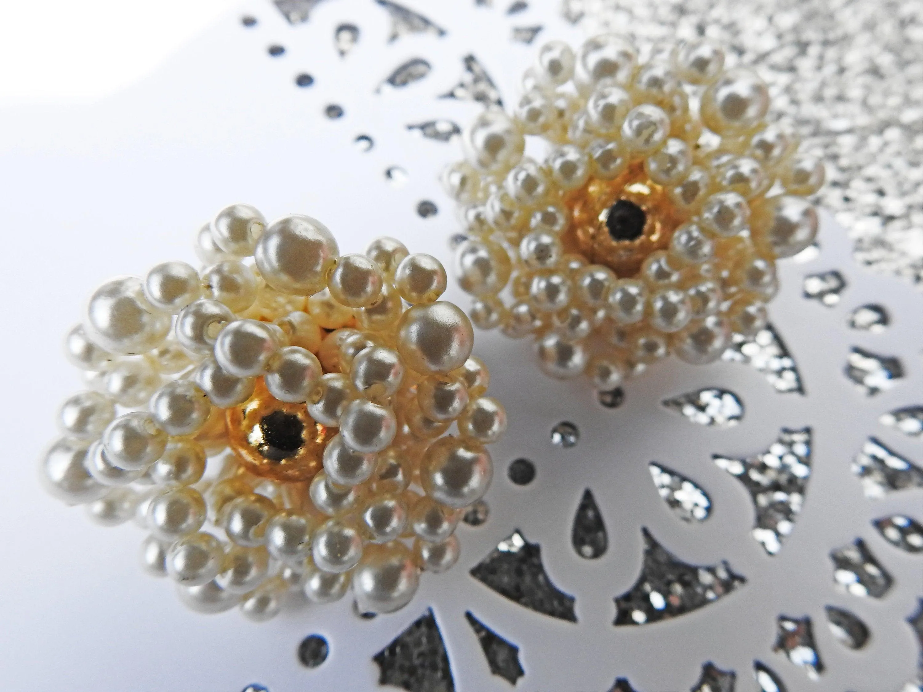 Old retro clip on earrings