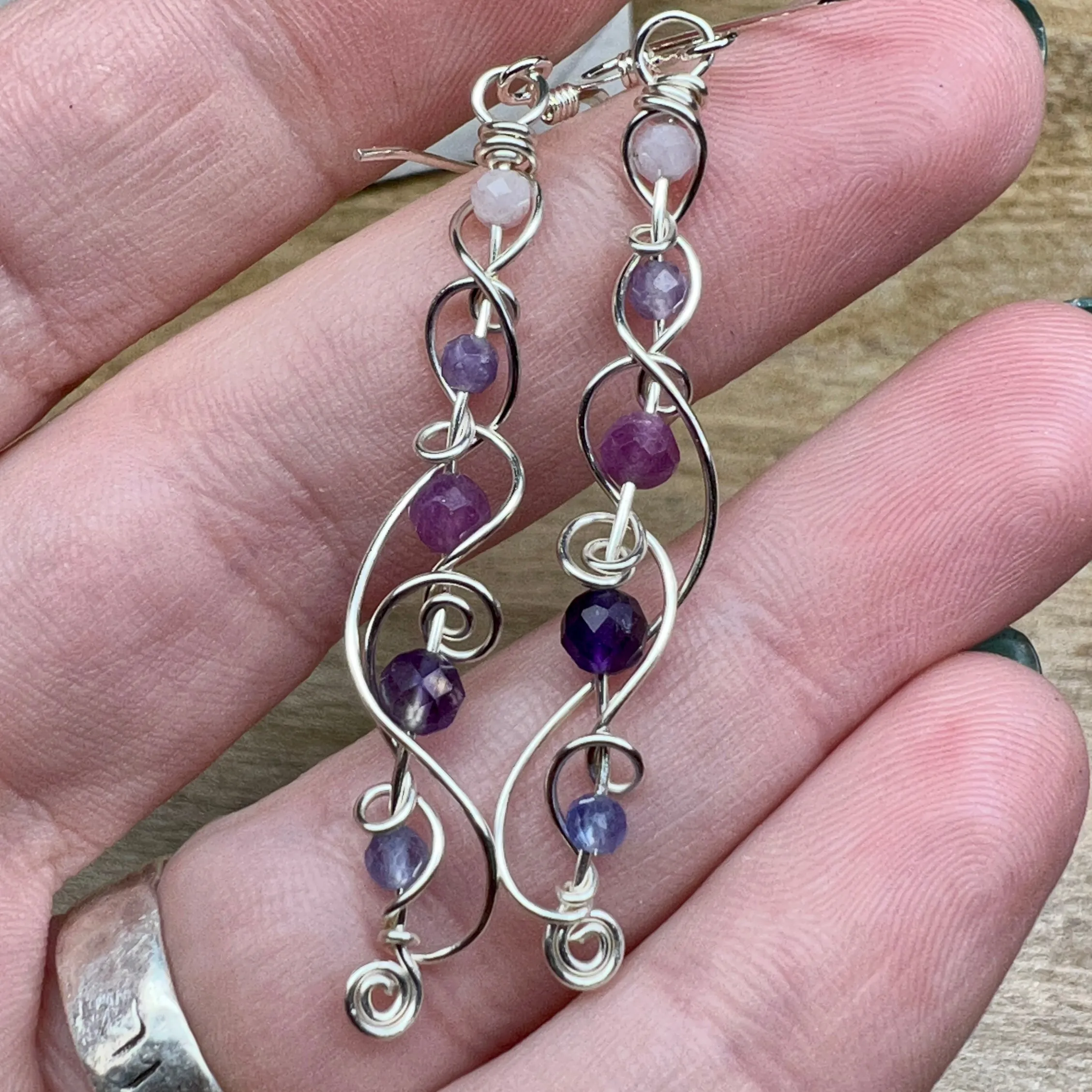 Ombré earrings - purple to pink