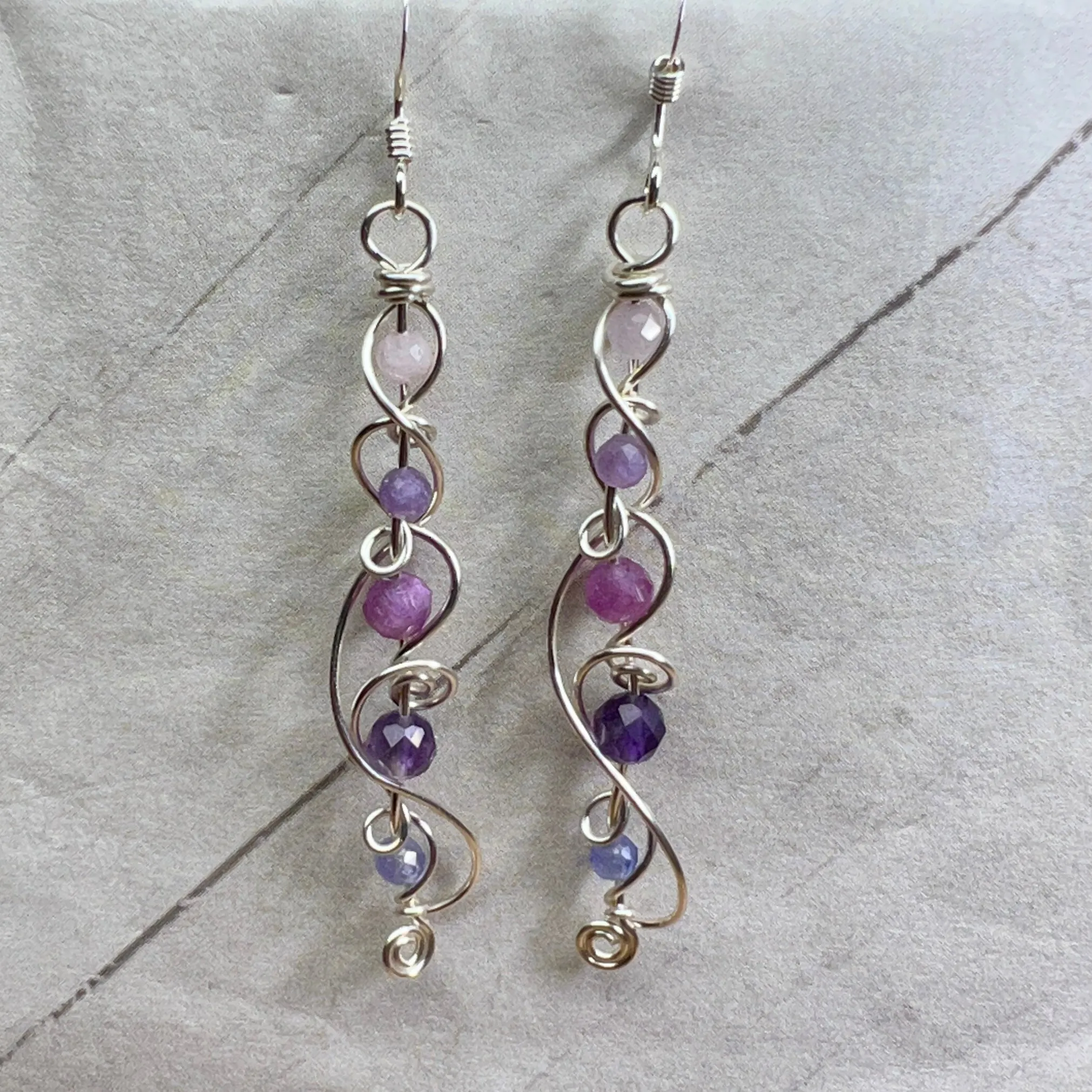 Ombré earrings - purple to pink