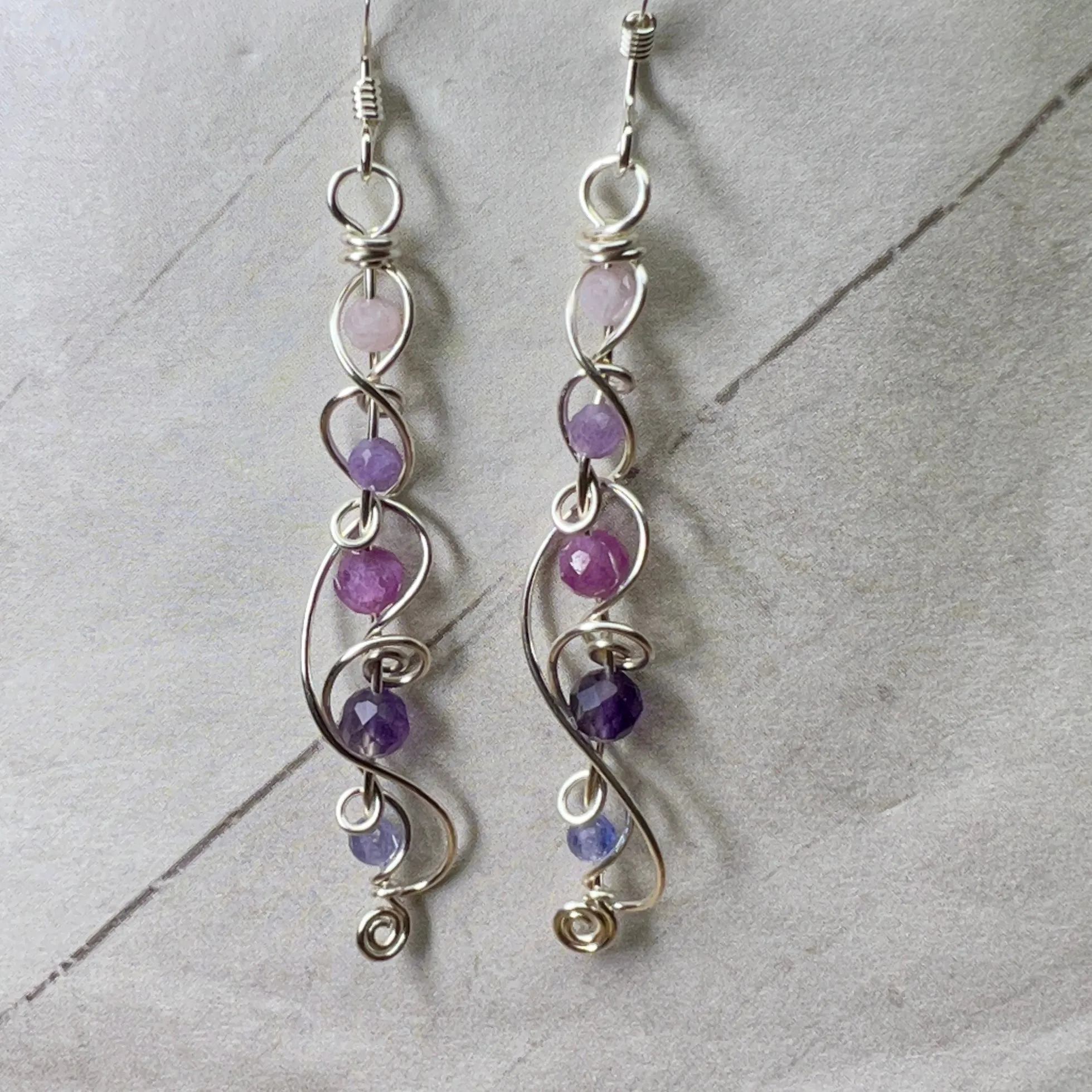 Ombré earrings - purple to pink