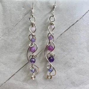 Ombré earrings - purple to pink
