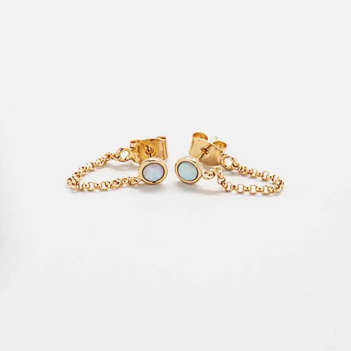 Opal Chain Huggies - Best Seller