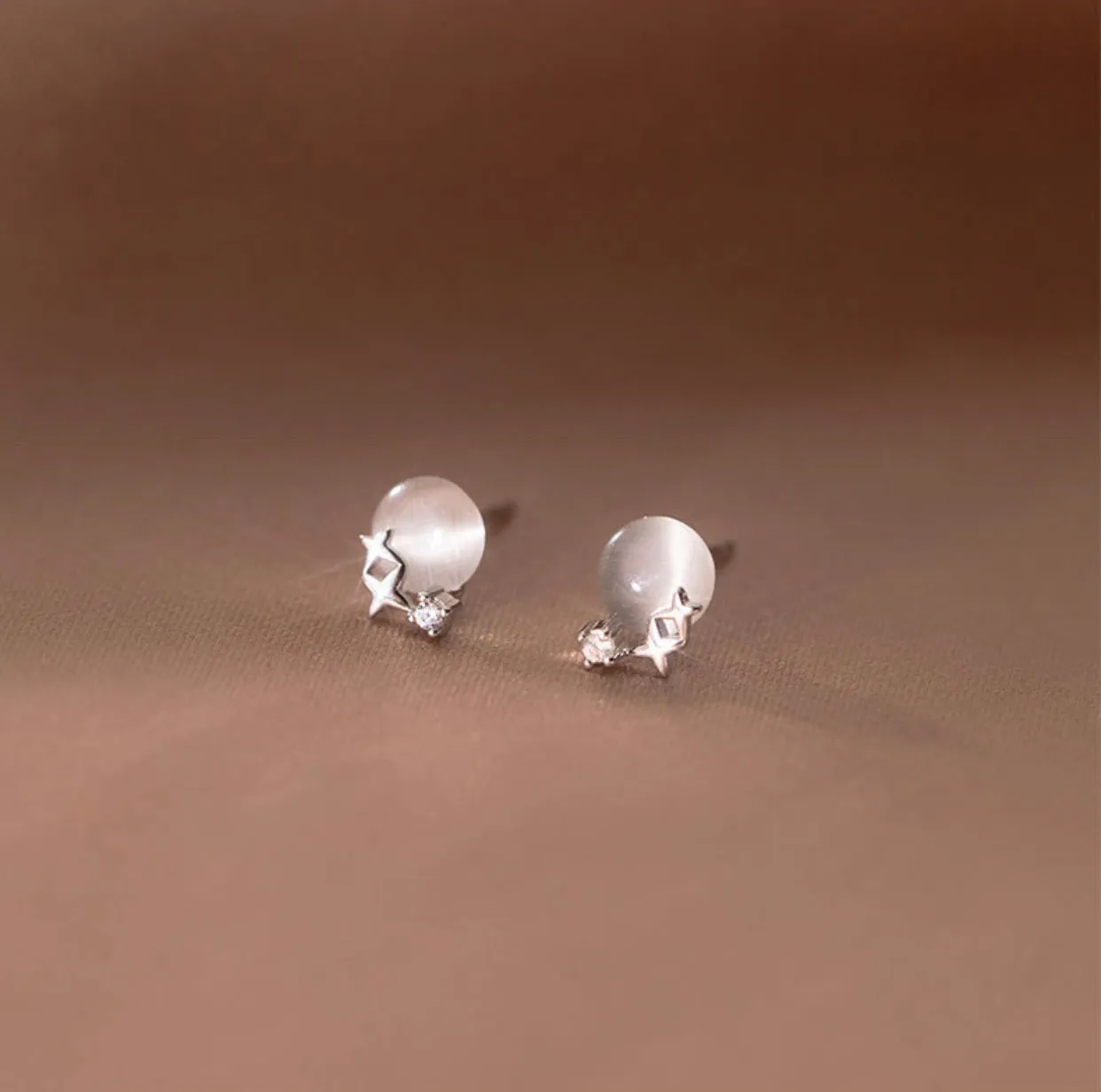Opal Star Studs Earrings - EOS015