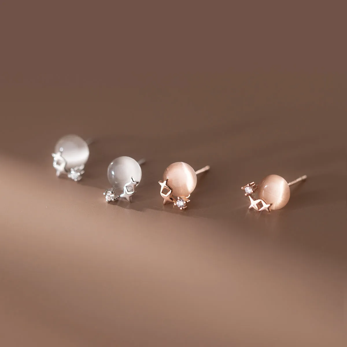 Opal Star Studs Earrings - EOS015