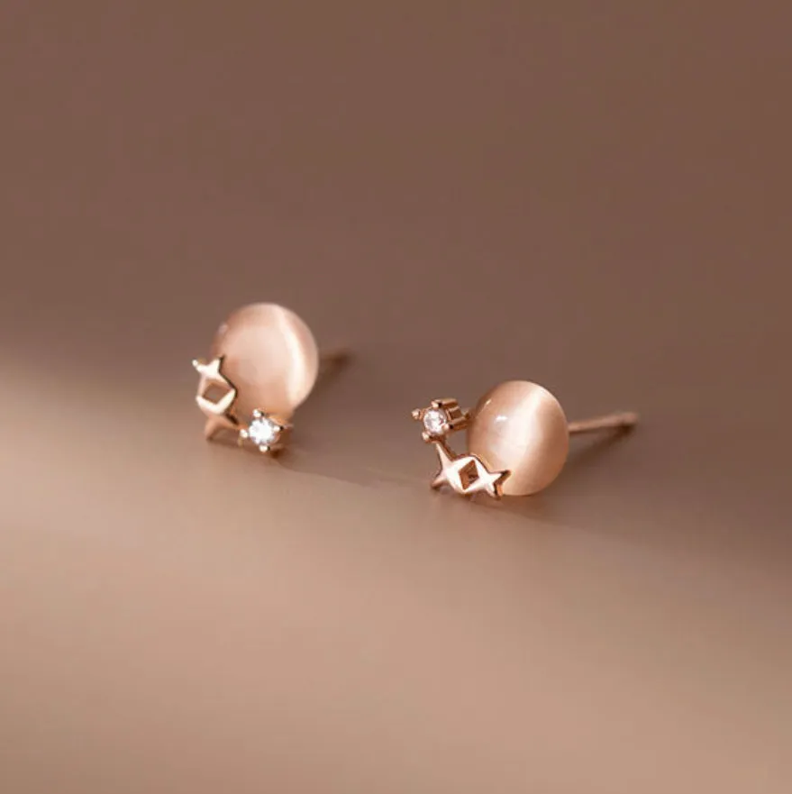 Opal Star Studs Earrings - EOS015