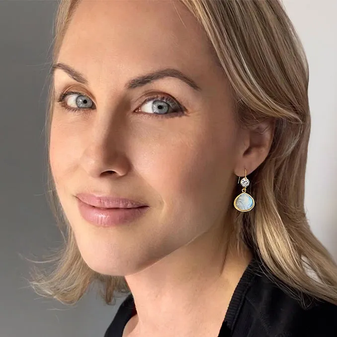 opale e cristallo drop earrings