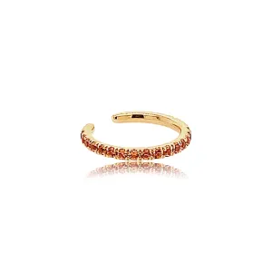 Orange Sapphire & Gold Ear Cuff