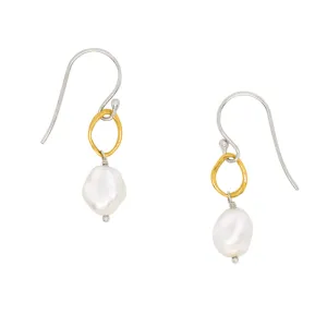 Orbit Earrings in Baroque Pearl