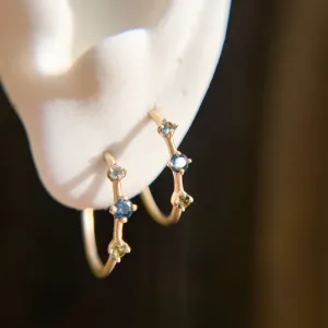 Orion's Belt Hoops, Ombré Blue