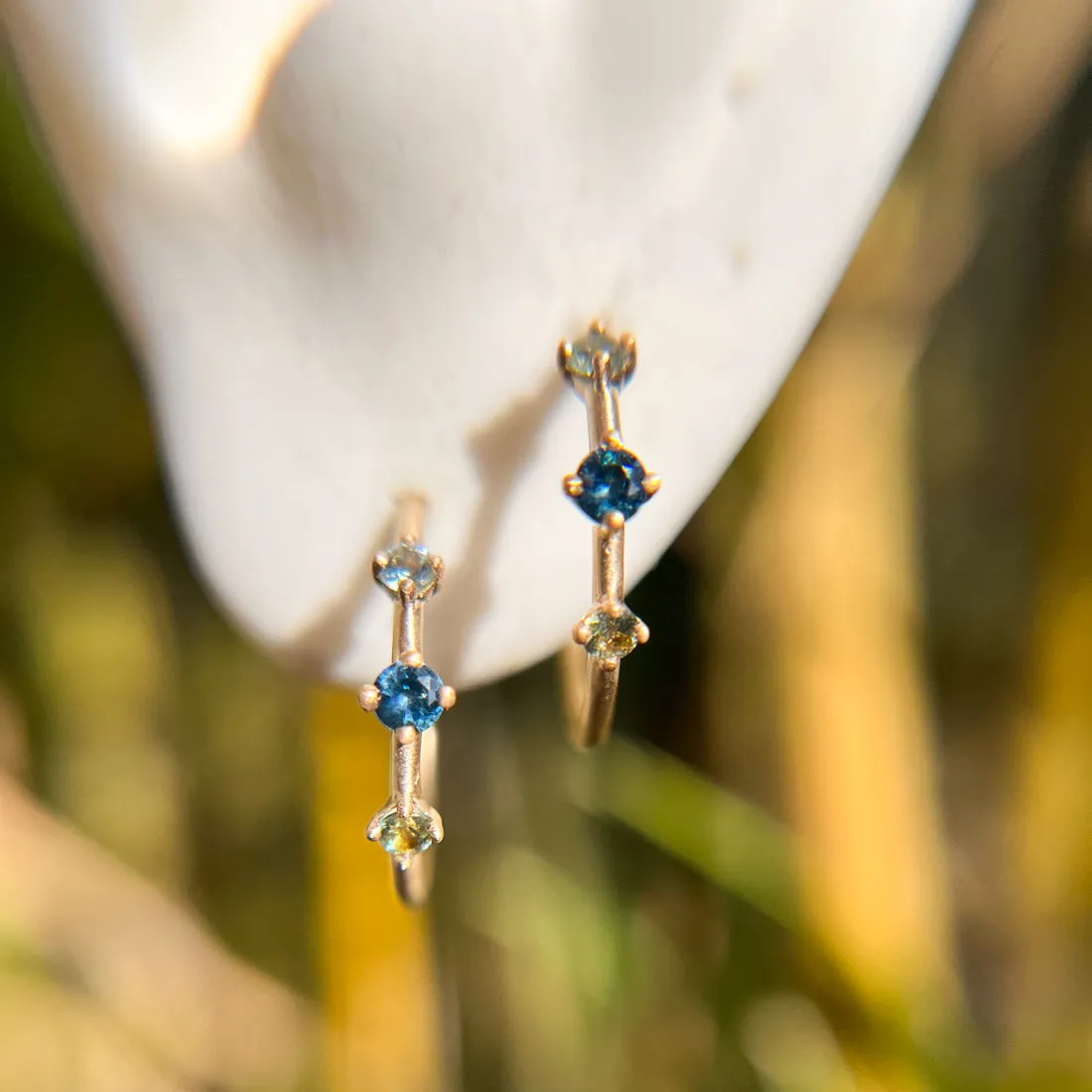 Orion's Belt Hoops, Ombré Blue