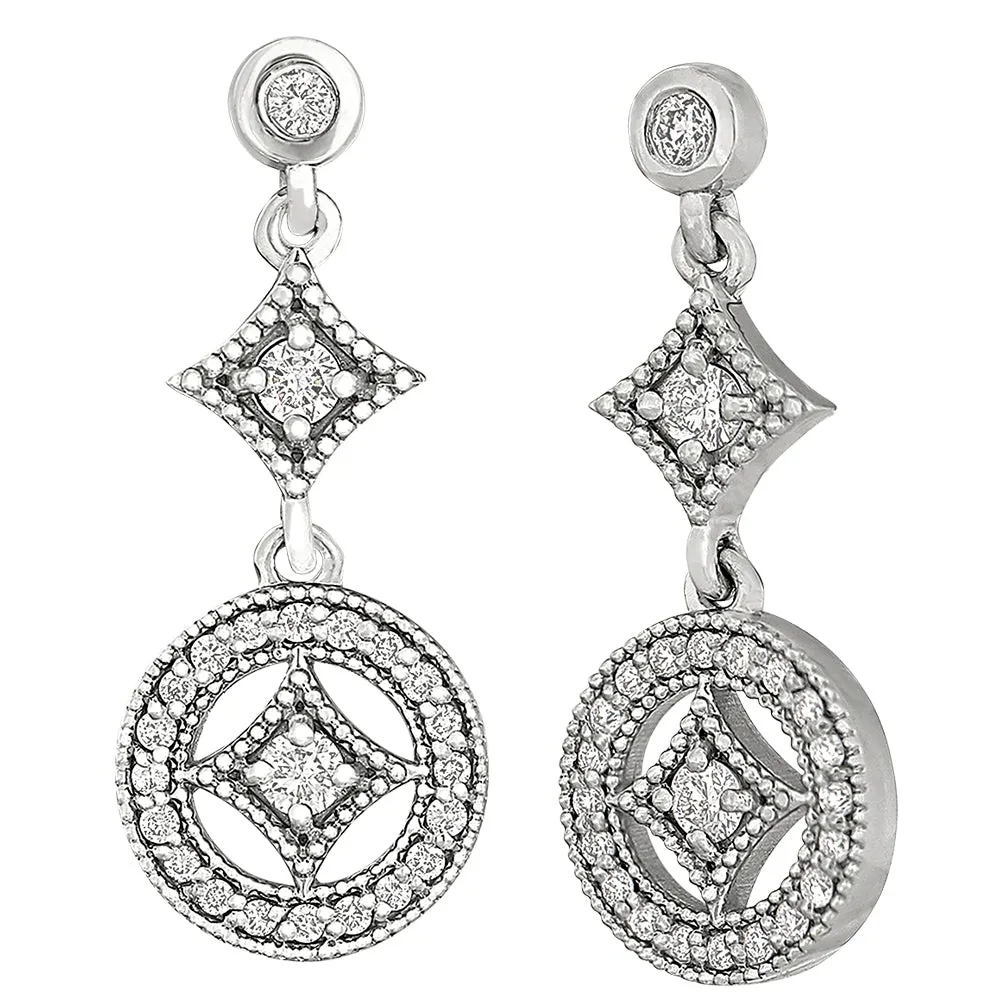 Ornate Vintage Style Inspired Dangle Earrings