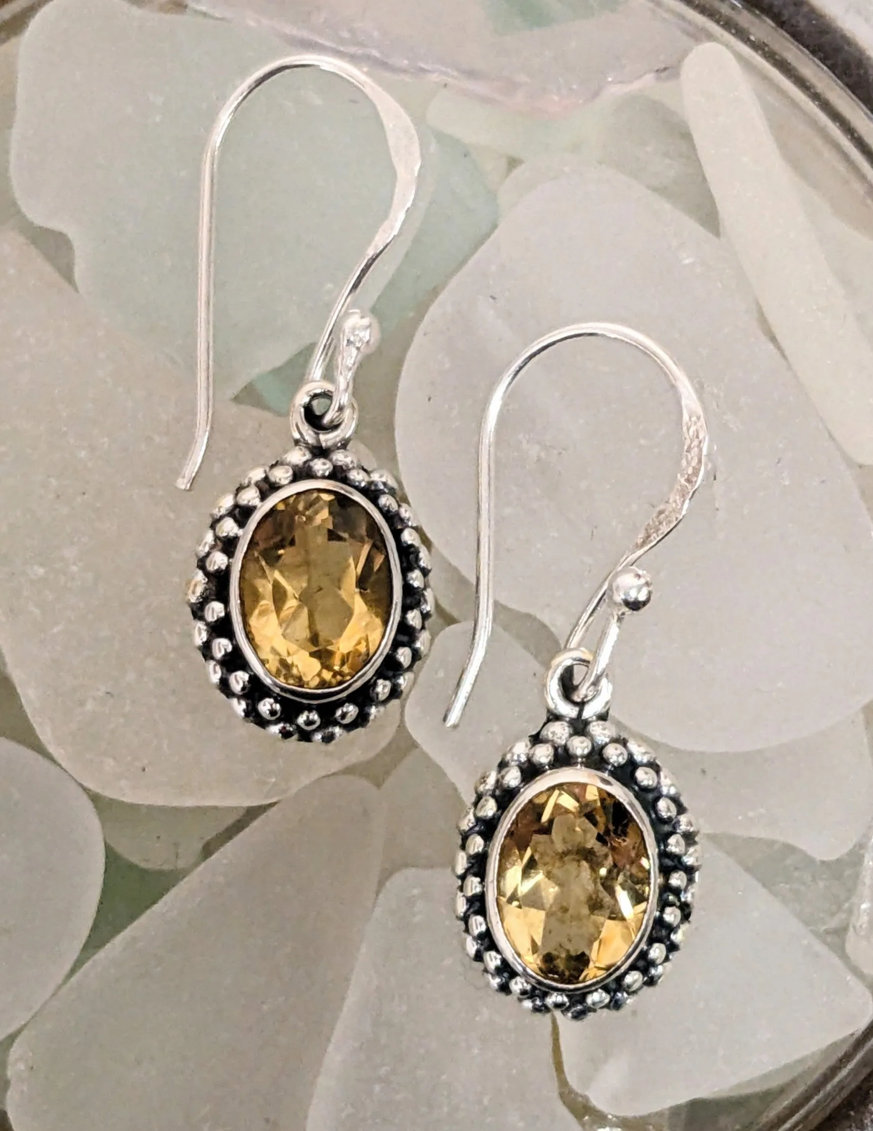 Oval Citrine Earrings