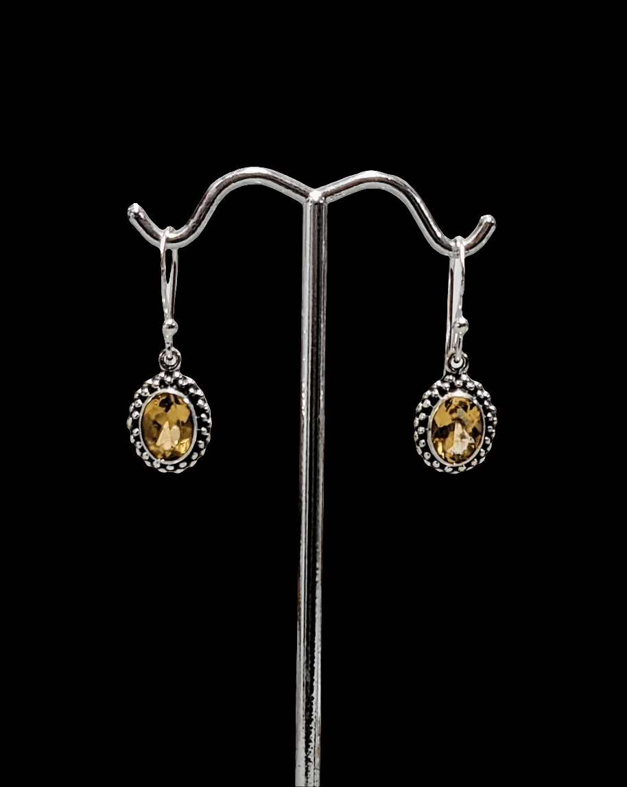 Oval Citrine Earrings