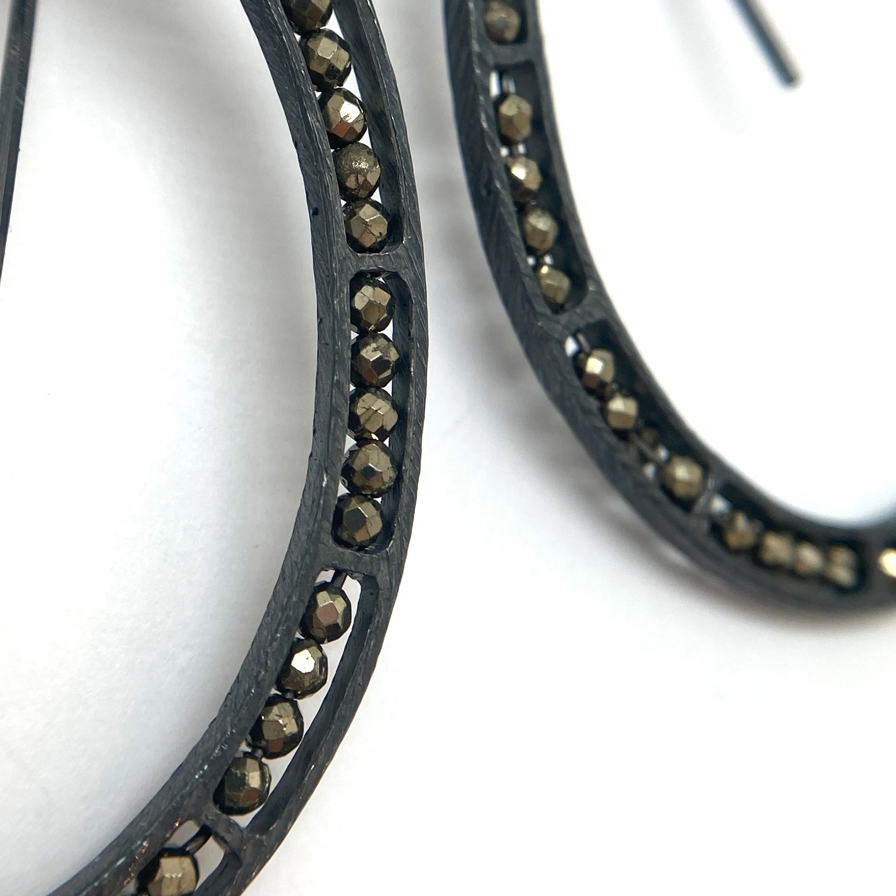 Oval Pyrite Earrings