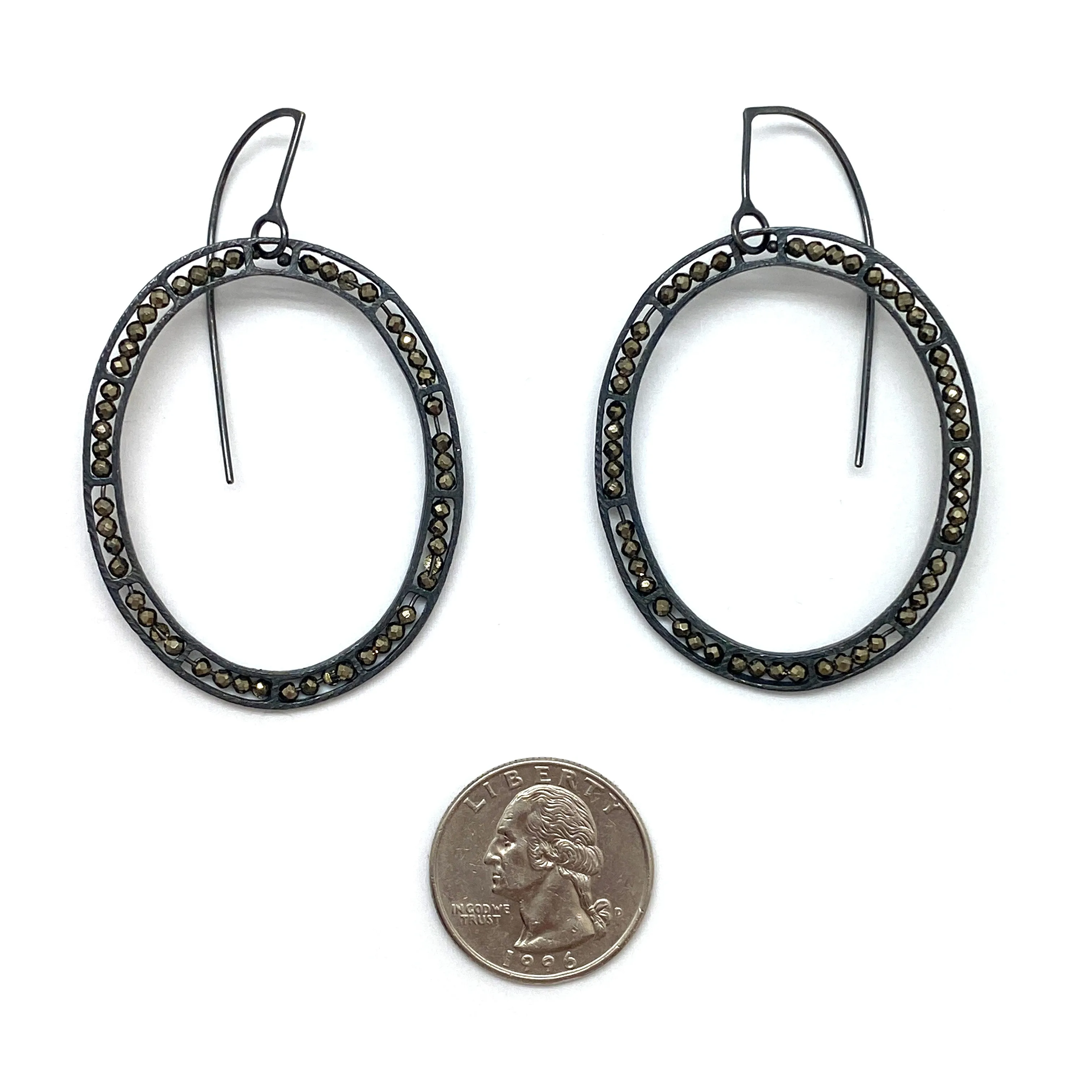 Oval Pyrite Earrings