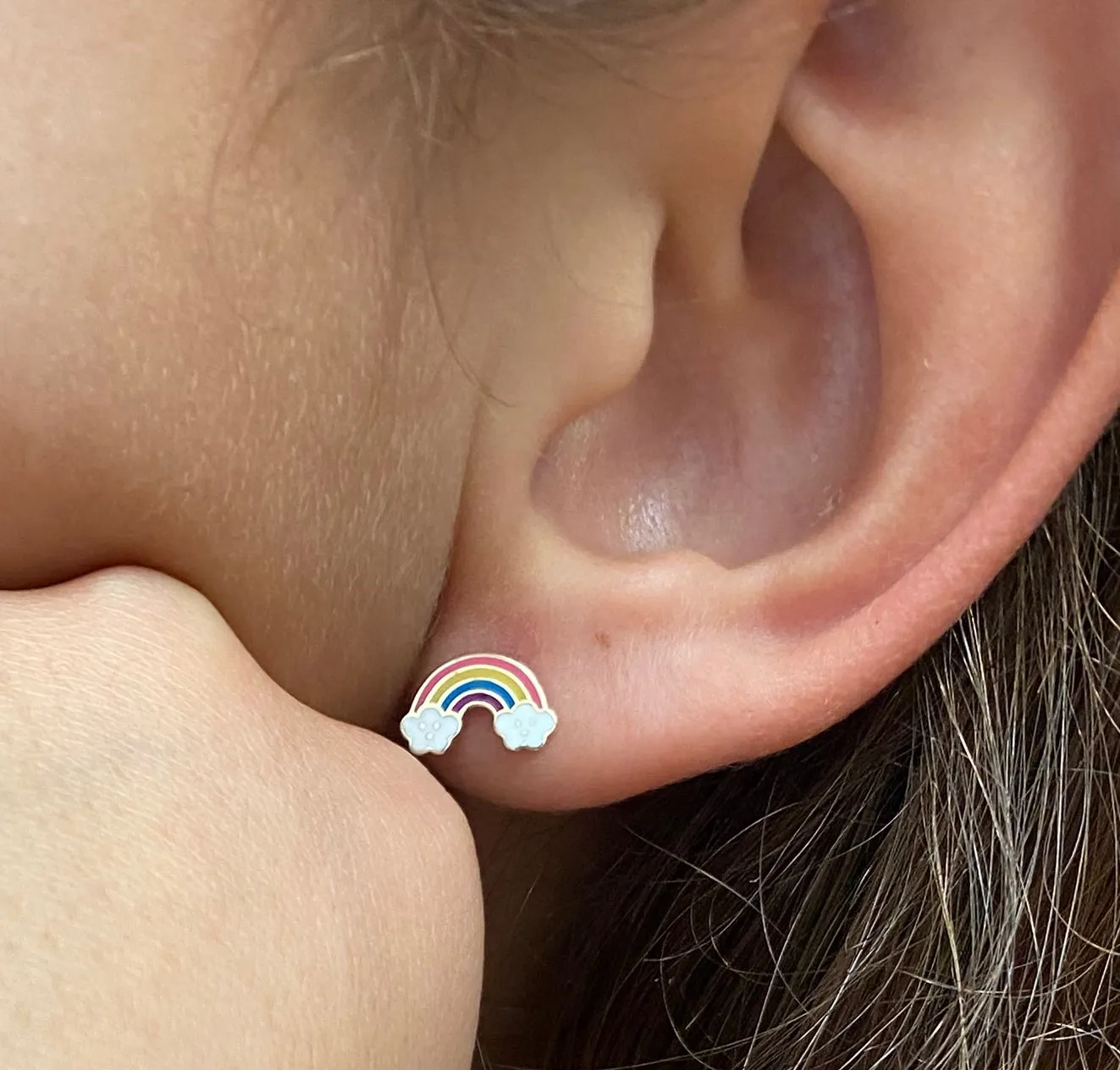 Over The Rainbow Enamel Earrings and Bracelet Jewelry Gift Set