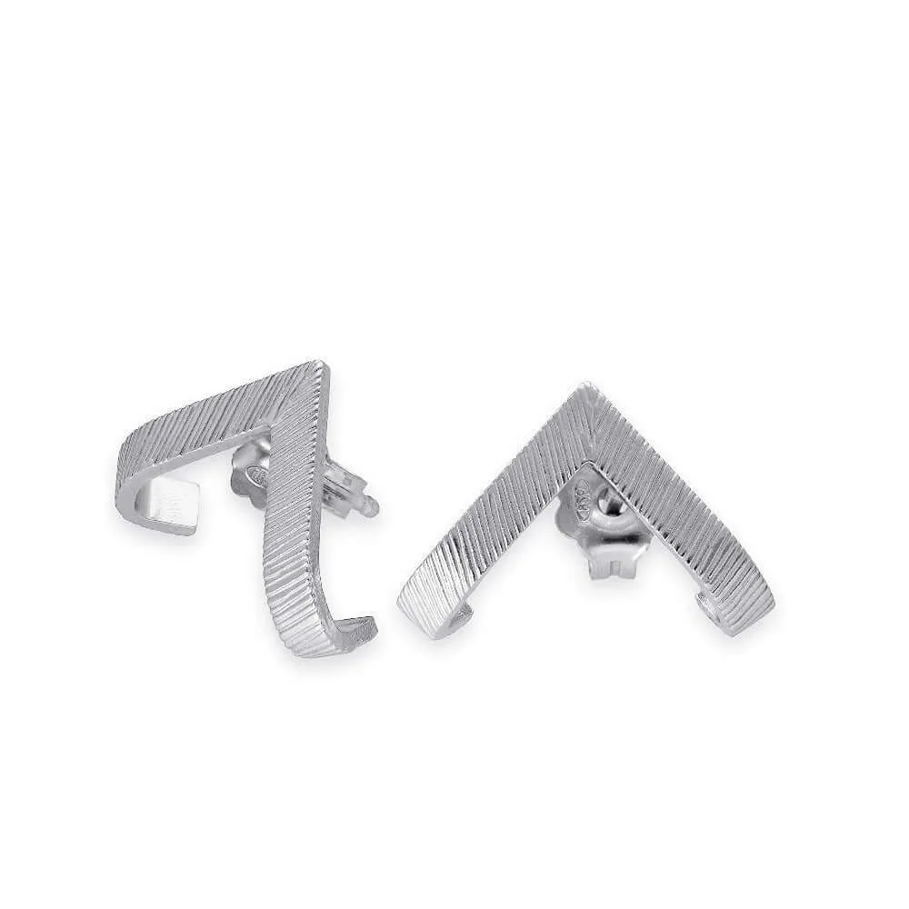 Pair of Men's Earrings Solid Sterling Silver Handcrafted Jewelry