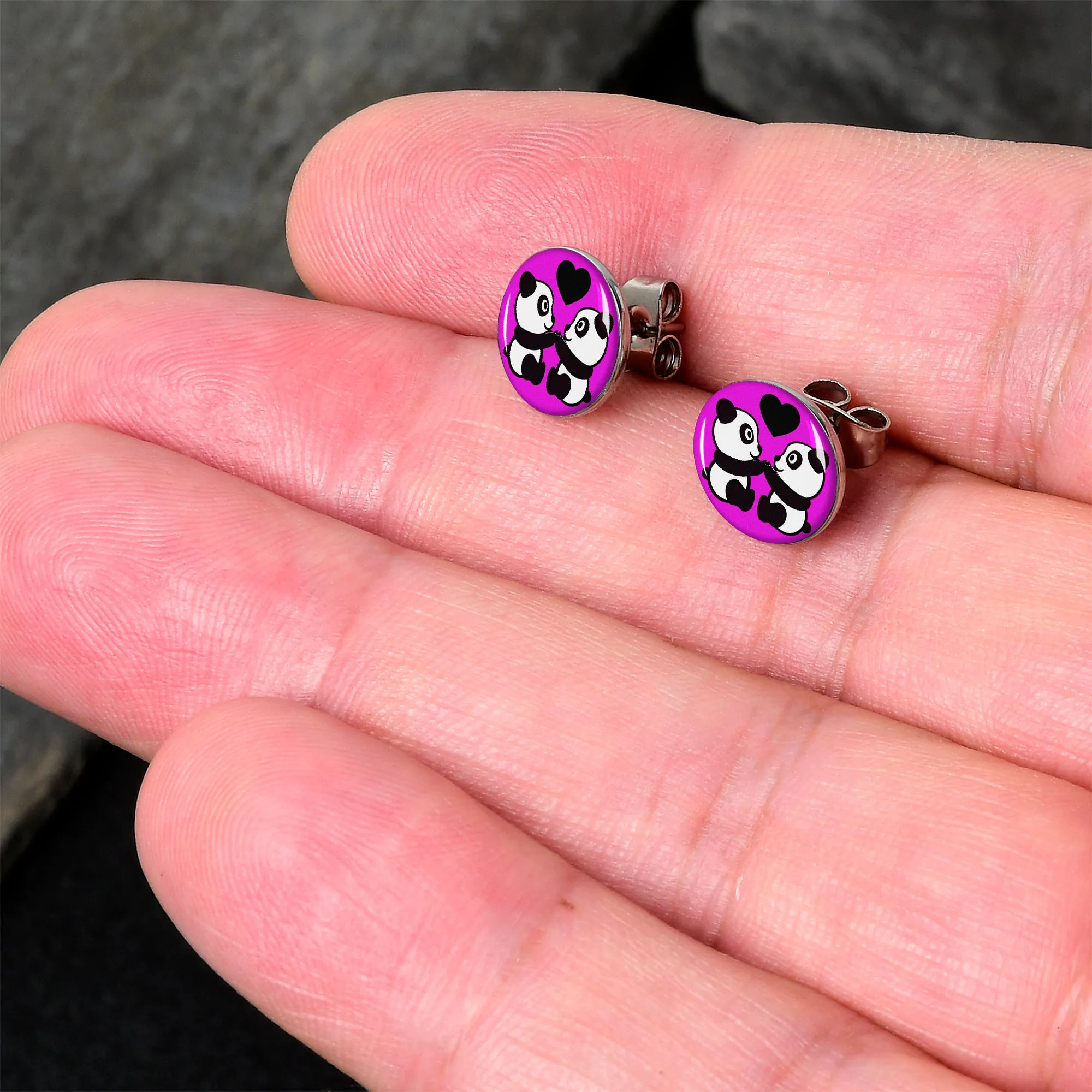 Panda Love Stud Earrings