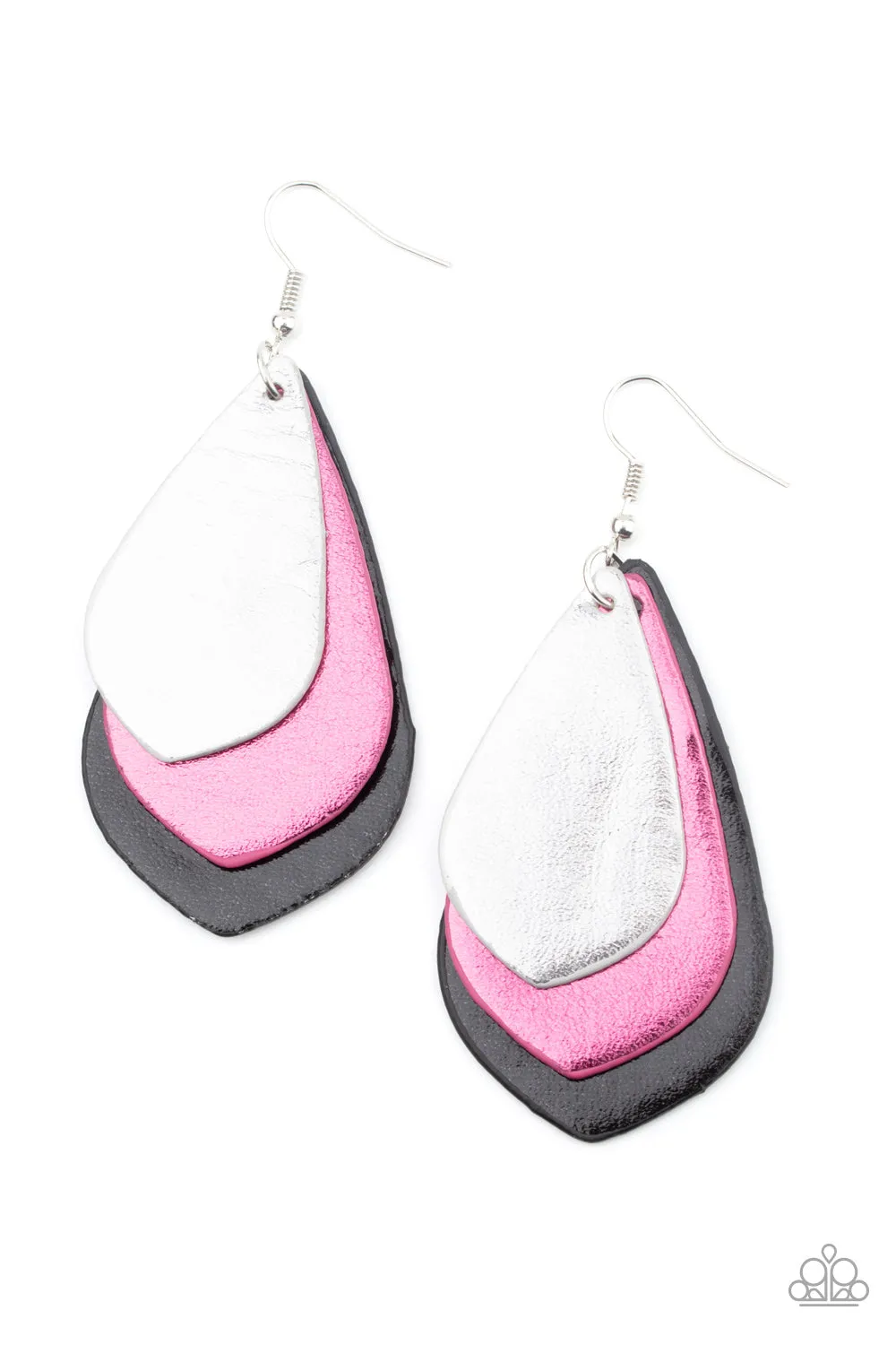 Paparazzi GLISTEN Up! - Multi Leather Earrings