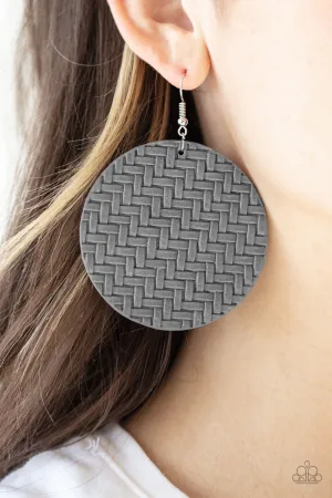 Paparazzi Plaited Plains Earrings Silver